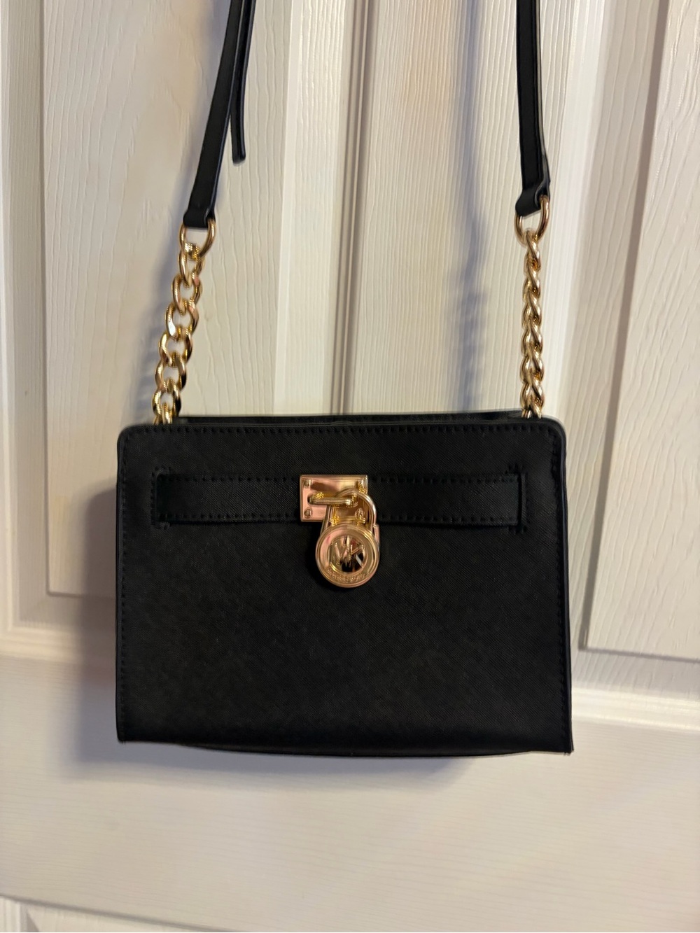 Michael Kors Black Crossbody Bag with Gold Hardware